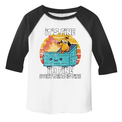 Funny Dumpster Its Fine IM Fine Everything Is Fine Dog Meme Toddler Fine Jersey T-Shirt
