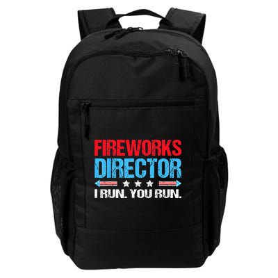Fireworks Director I Run You Run Flag Funny 4th Of July Daily Commute Backpack