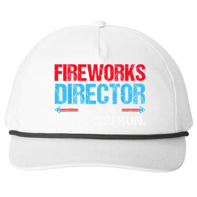 Fireworks Director I Run You Run Flag Funny 4th Of July Snapback Five-Panel Rope Hat