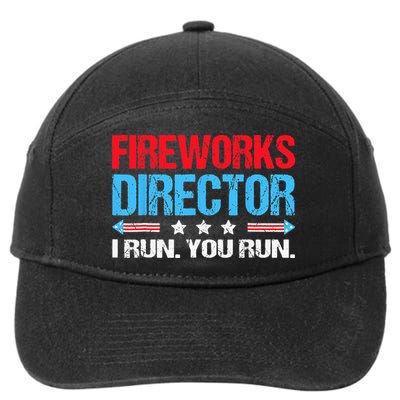 Fireworks Director I Run You Run Flag Funny 4th Of July 7-Panel Snapback Hat