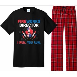 Fireworks Director I Run You Run 4th Of July Usa Flag Pride Gift Pajama Set