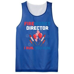 Fireworks Director I Run You Run 4th Of July Usa Flag Pride Gift Mesh Reversible Basketball Jersey Tank