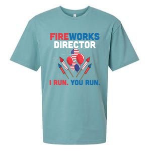 Fireworks Director I Run You Run 4th Of July Usa Flag Pride Gift Sueded Cloud Jersey T-Shirt