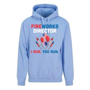 Fireworks Director I Run You Run 4th Of July Usa Flag Pride Gift Unisex Surf Hoodie