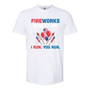 Fireworks Director I Run You Run 4th Of July Usa Flag Pride Gift Softstyle CVC T-Shirt