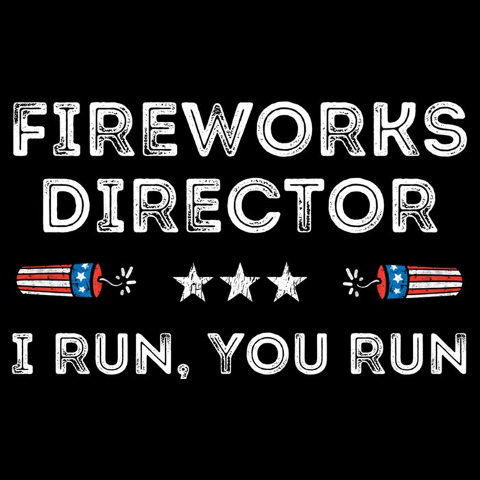 Fireworks Director I Run You Run Funny 4th Of July Patriotic Great Gift Women's Crop Top Tee