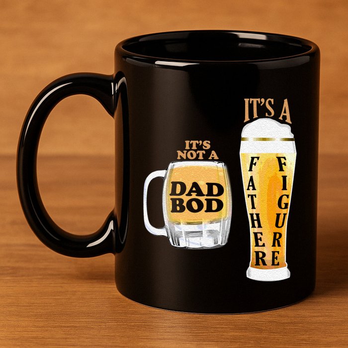 Fathers Day Its Not A Dad Bod Its A Father Figure Beer Mug Gift 11oz C Handle Ceramic Mug