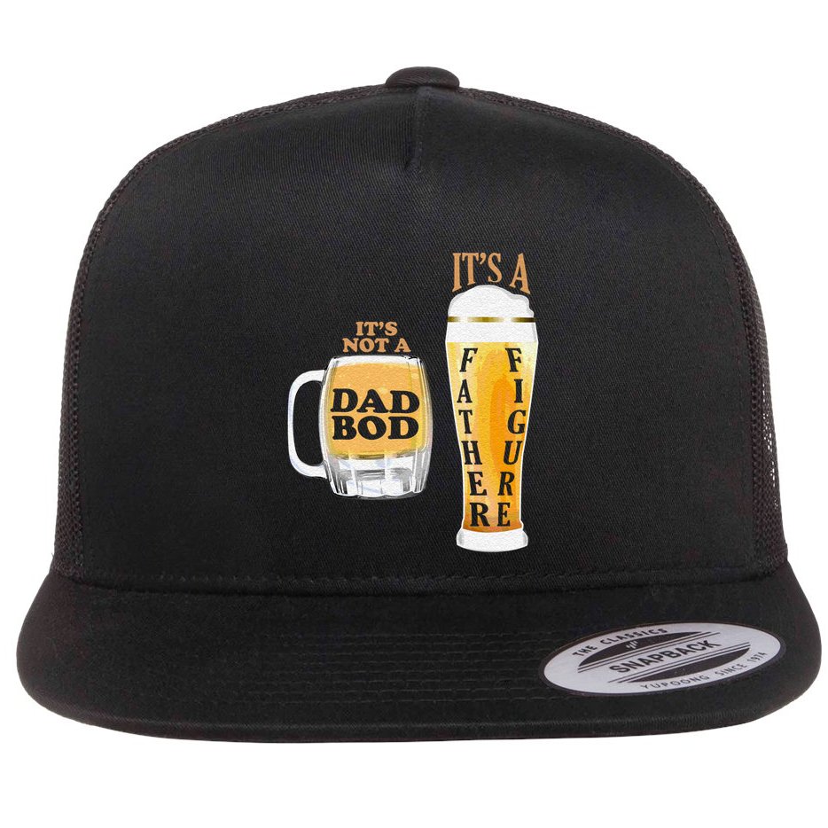 Fathers Day Its Not A Dad Bod Its A Father Figure Beer Mug Gift Flat Bill Trucker Hat