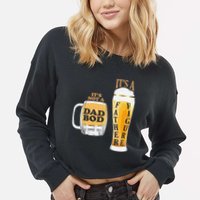 Fathers Day Its Not A Dad Bod Its A Father Figure Beer Mug Gift Cropped Pullover Crew
