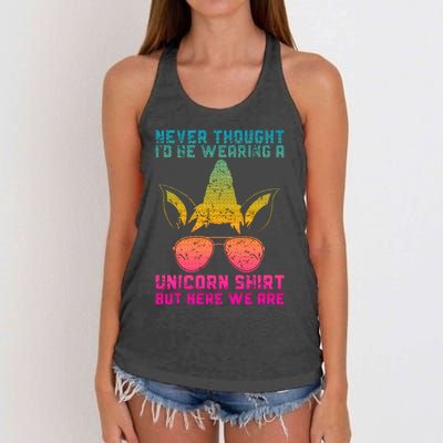 Fathers Day I Wear A Unicorn Dadacorn Women's Knotted Racerback Tank