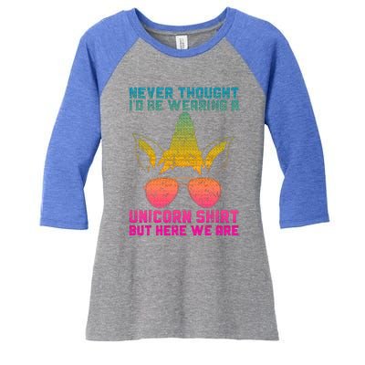 Fathers Day I Wear A Unicorn Dadacorn Women's Tri-Blend 3/4-Sleeve Raglan Shirt