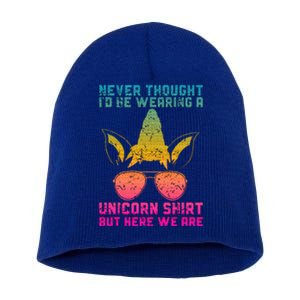 Fathers Day I Wear A Unicorn Dadacorn Short Acrylic Beanie