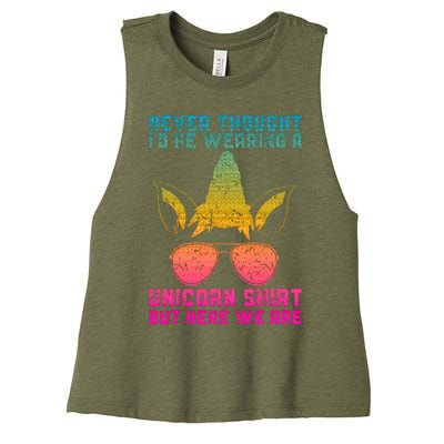 Fathers Day I Wear A Unicorn Dadacorn Women's Racerback Cropped Tank