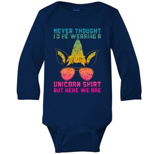 Fathers Day I Wear A Unicorn Dadacorn Baby Long Sleeve Bodysuit