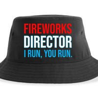 Fireworks Director I Run You Run Funny 4th Of July Party Sustainable Bucket Hat