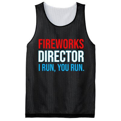 Fireworks Director I Run You Run Funny 4th Of July Party Mesh Reversible Basketball Jersey Tank