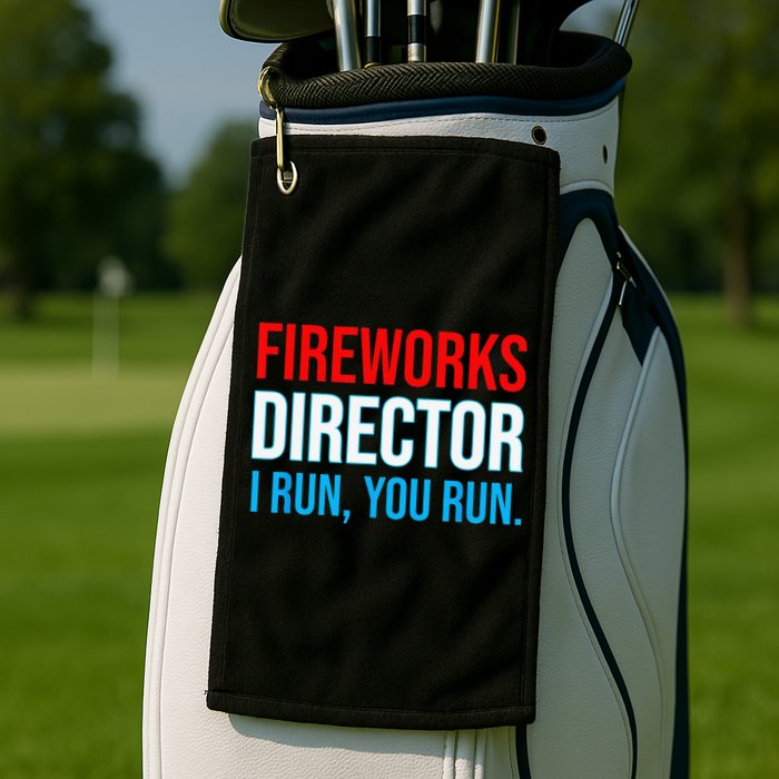 Fireworks Director I Run You Run Funny 4th Of July Party Golf Towel