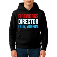 Fireworks Director I Run You Run Funny 4th Of July Party Kids Hoodie