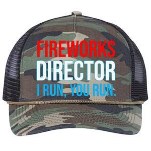 Fireworks Director I Run You Run Funny 4th Of July Party Retro Rope Trucker Hat Cap