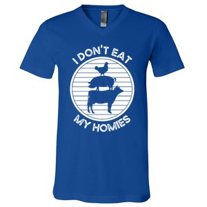 Funny Diet I Dont Eat My Homies Vegetarian Nutrition Gift V-Neck T-Shirt