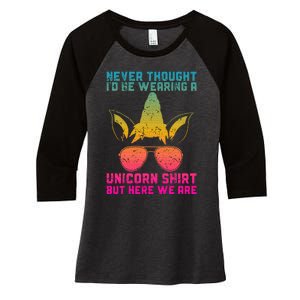 Fathers Day I Wear A Unicorn Dadacorn Women's Tri-Blend 3/4-Sleeve Raglan Shirt