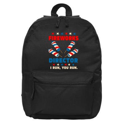 Fireworks Director I Run You Run Funny 4th Of July 16 in Basic Backpack