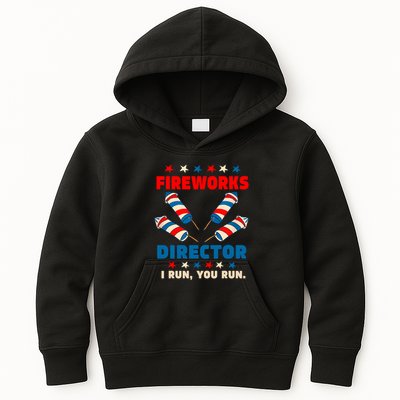 Fireworks Director I Run You Run Funny 4th Of July Kids Hoodie