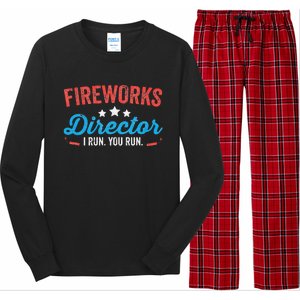 Fireworks Director I Run You Run Funny 4th Of July Long Sleeve Pajama Set