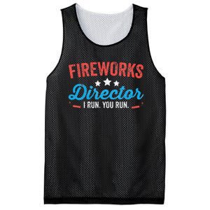 Fireworks Director I Run You Run Funny 4th Of July Mesh Reversible Basketball Jersey Tank