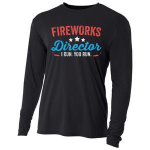 Fireworks Director I Run You Run Funny 4th Of July Cooling Performance Long Sleeve Crew