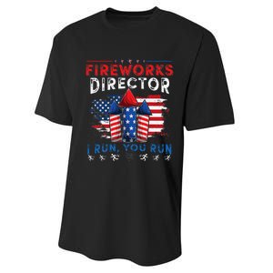 Fireworks Director I Run You Run 4th Of July Gift Performance Sprint T-Shirt