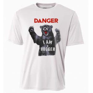 Funny Danger Im Hugger Bear Sun Nerd Geek Graphic Cooling Performance Crew T-Shirt