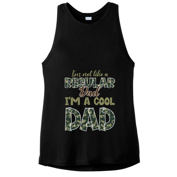 Father's Day I'm Not Like A Regular Dad I'm A Cool Dad Camo Ladies PosiCharge Tri-Blend Wicking Tank