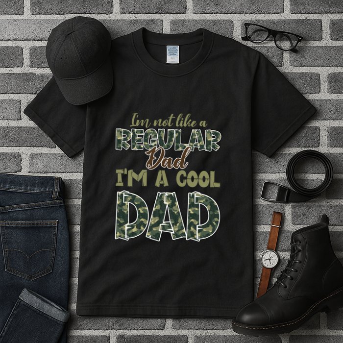 Father's Day I'm Not Like A Regular Dad I'm A Cool Dad Camo Tall T-Shirt