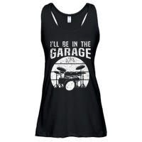 Funny Drummer I'll Be In The Garage Drum Set Drumming Lovers Ladies Essential Flowy Tank