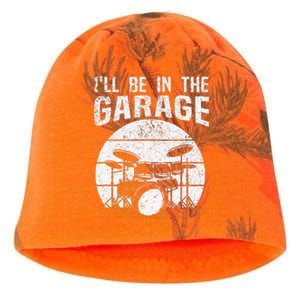 Funny Drummer I'll Be In The Garage Drum Set Drumming Lovers Kati - Camo Knit Beanie