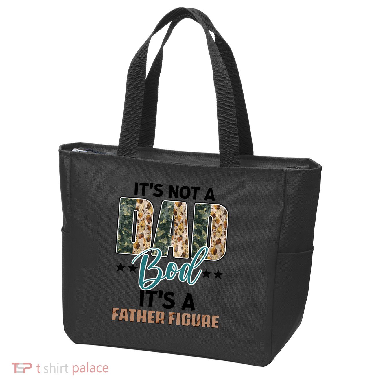 Father's Day It's Not A Dad Bod It's A Father Figure Camo Zip Tote Bag