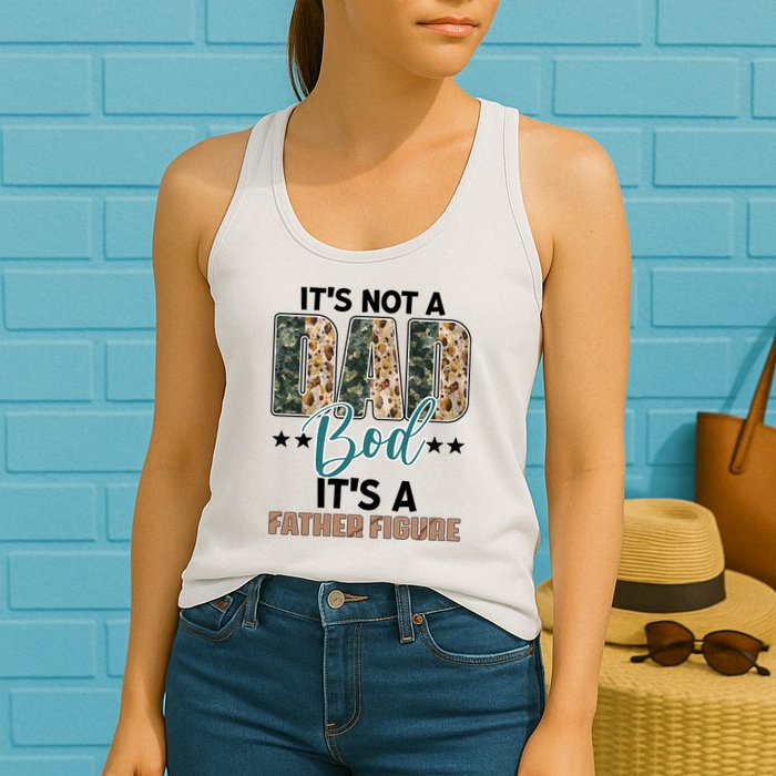 Father's Day It's Not A Dad Bod It's A Father Figure Camo Womens Tank Top