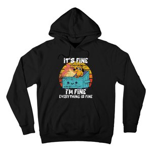 Funny Dumpster Its Fine IM Fine Everything Is Fine Dog Meme Hoodie