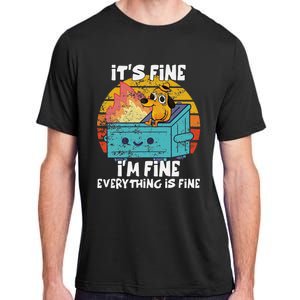 Funny Dumpster Its Fine IM Fine Everything Is Fine Dog Meme Adult ChromaSoft Performance T-Shirt