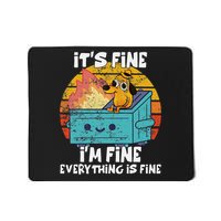 Funny Dumpster Its Fine IM Fine Everything Is Fine Dog Meme Mousepad