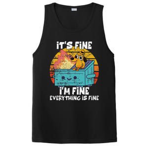 Funny Dumpster Its Fine IM Fine Everything Is Fine Dog Meme PosiCharge Competitor Tank