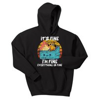 Funny Dumpster Its Fine IM Fine Everything Is Fine Dog Meme Kids Hoodie