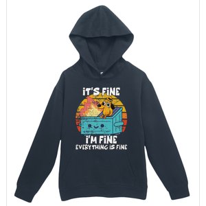 Funny Dumpster Its Fine IM Fine Everything Is Fine Dog Meme Urban Pullover Hoodie