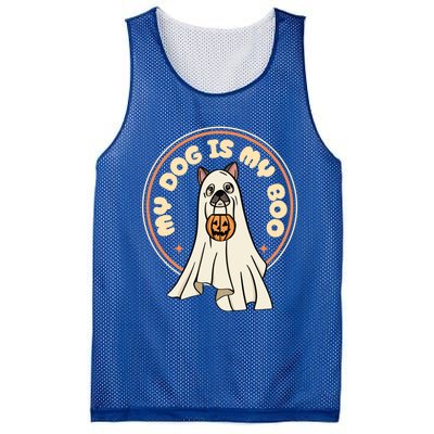 Funny Dog Is My Boo Halloween Ghost Dog Lover Costume Cool Gift Mesh Reversible Basketball Jersey Tank