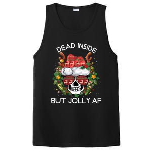 Funny Dead Inside But Jolly Af Skull Santa Christmas Party Meaningful Gift PosiCharge Competitor Tank