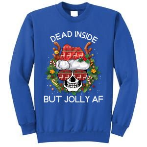 Funny Dead Inside But Jolly Af Skull Santa Christmas Party Meaningful Gift Sweatshirt