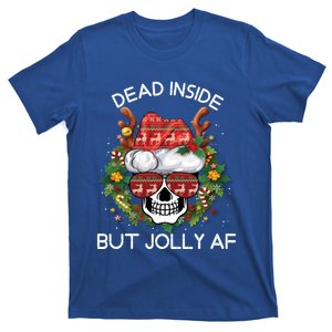 Funny Dead Inside But Jolly Af Skull Santa Christmas Party Meaningful Gift T-Shirt