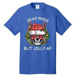 Funny Dead Inside But Jolly Af Skull Santa Christmas Party Meaningful Gift Tall T-Shirt