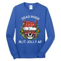 Funny Dead Inside But Jolly Af Skull Santa Christmas Party Meaningful Gift Tall Long Sleeve T-Shirt